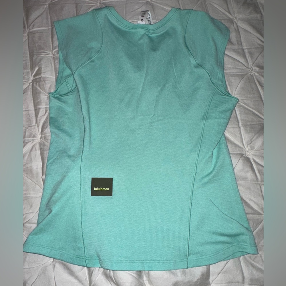 Lululemon Cap Sleeve Hiking Tank in a light blue color.